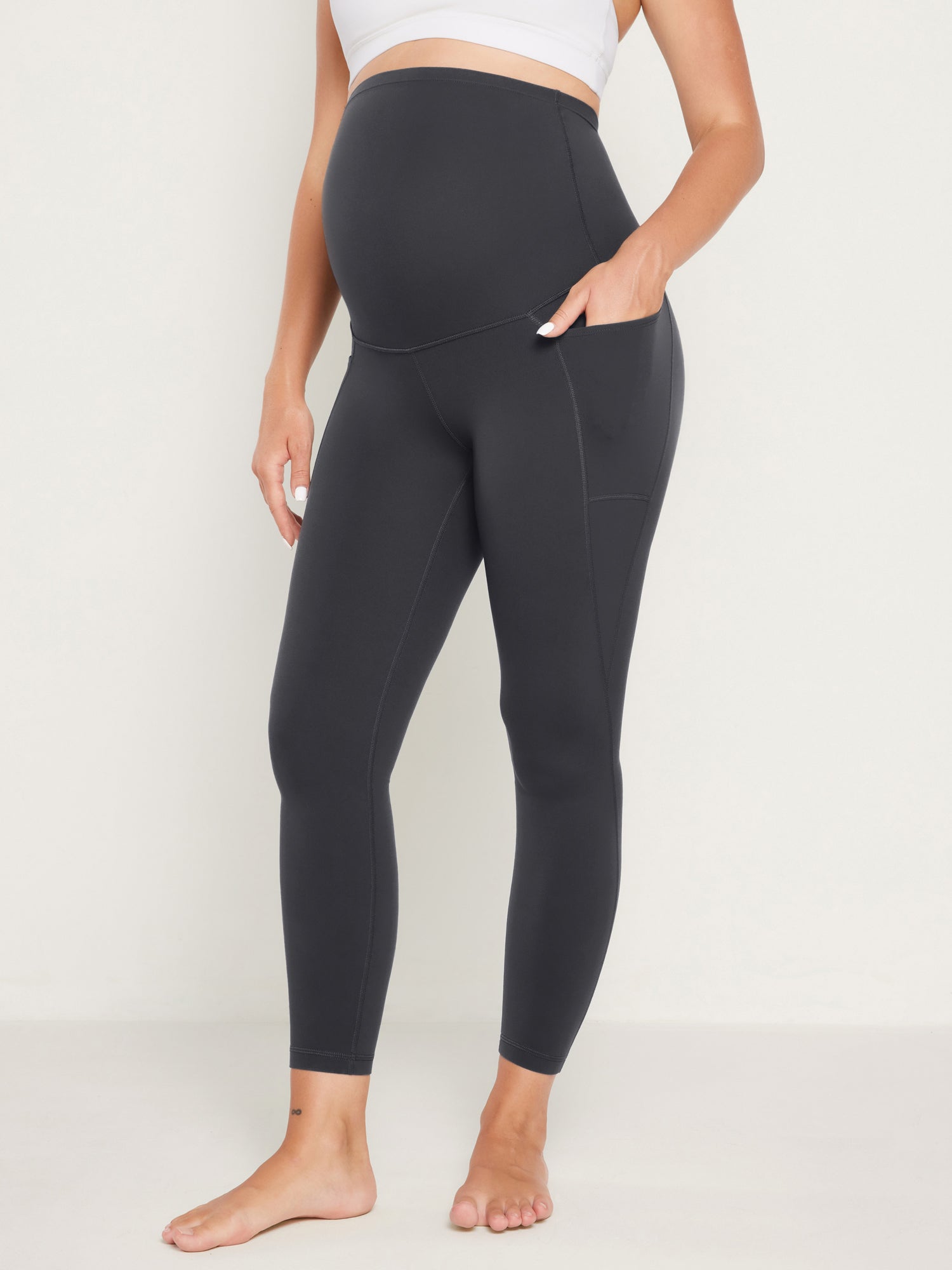 Natrelax® Maternity Leggings 25" - With Pockets Mysterious Grey