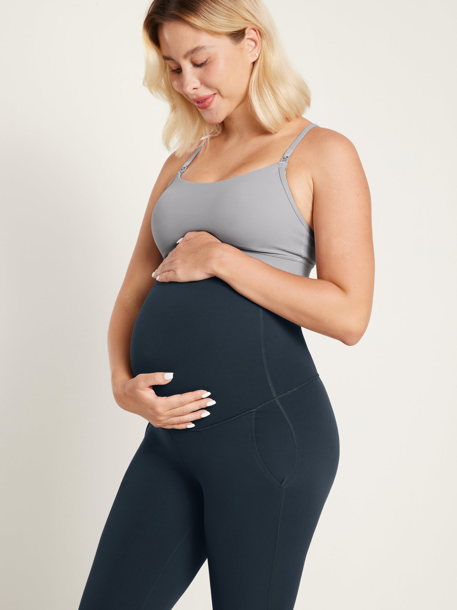 Natrelax® Maternity Flare Leggings 31" - With Pockets True Navy