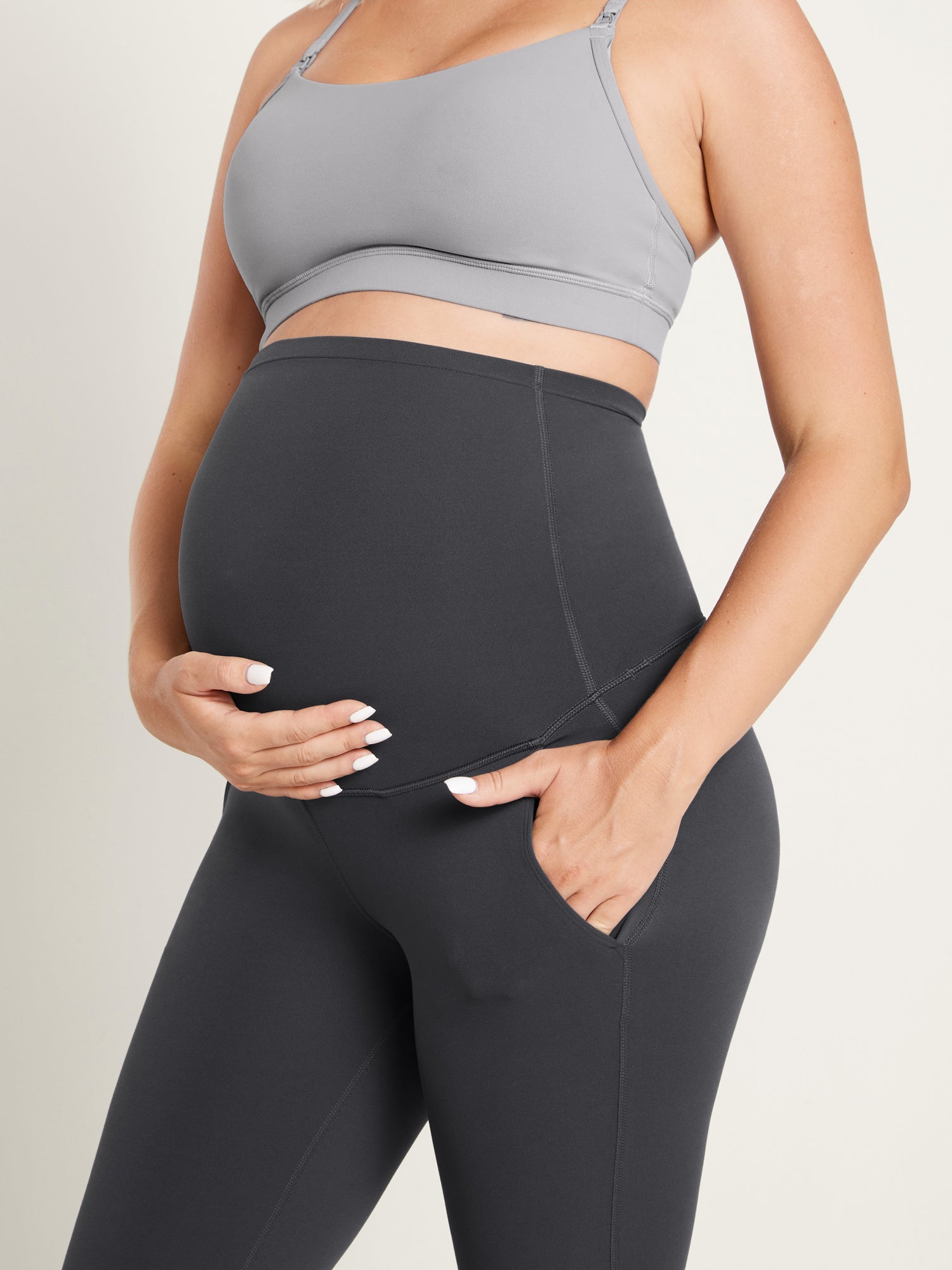 Natrelax® Maternity Flare Leggings 31" - With Pockets Mysterious Grey