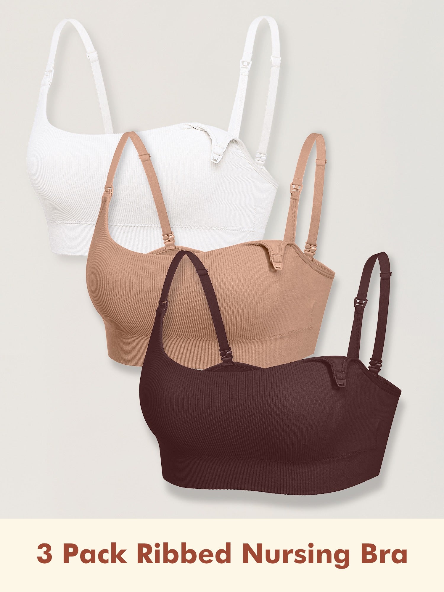 3 Pack Ribbed Nursing Bralette - 2