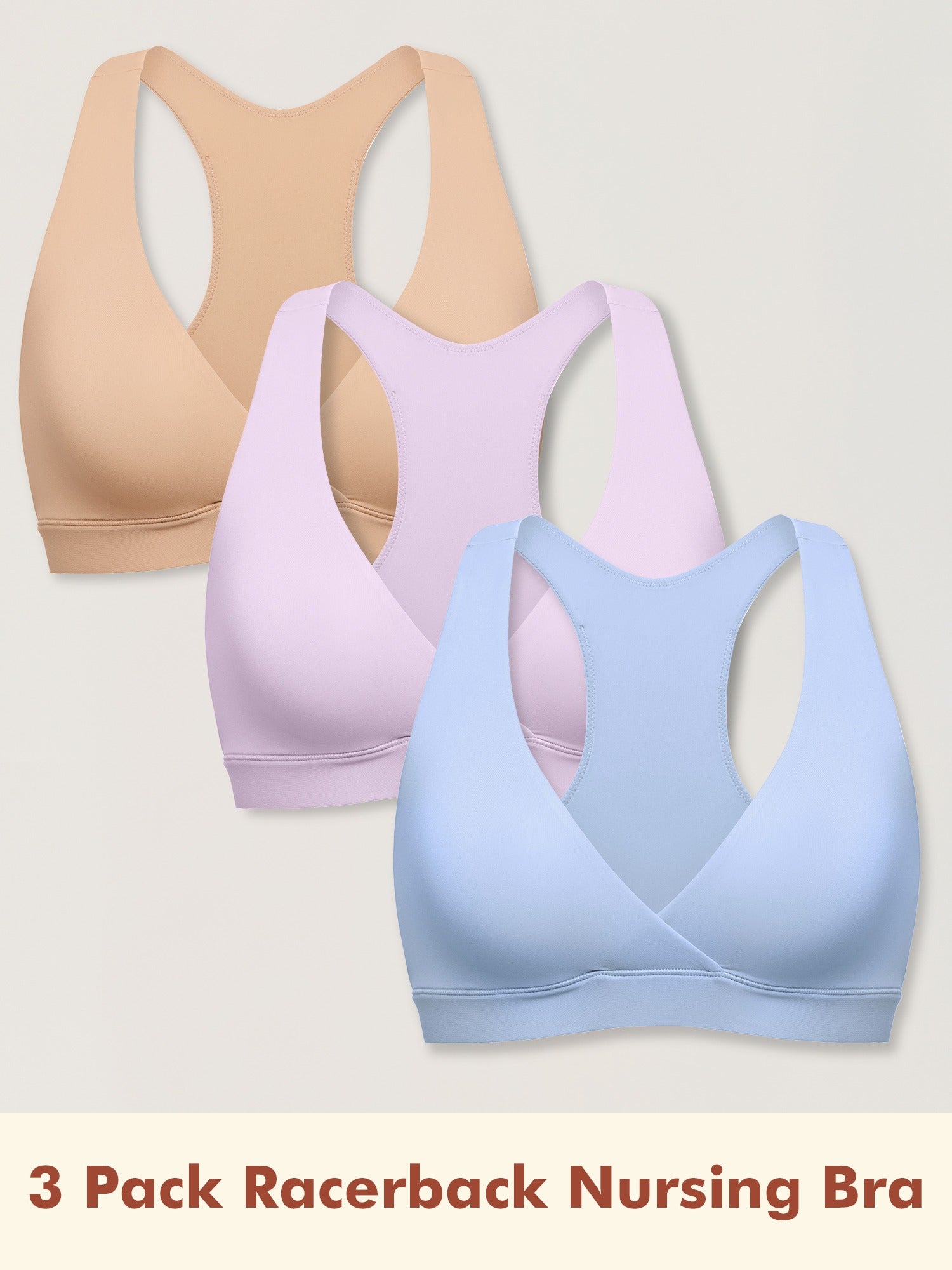 3 Pack Inbarely® Racerback Nursing Bra - 2