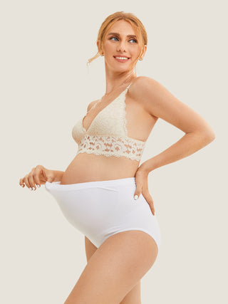 Seamless High Waist Pregnancy Panties White
