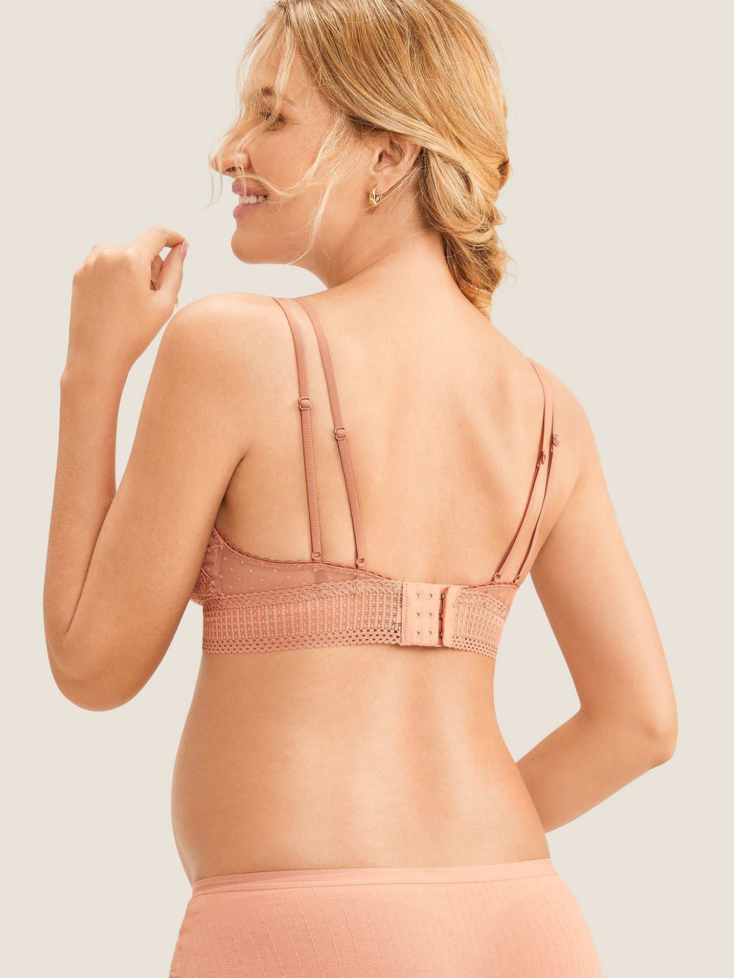 Double-Strap Nursing Bralette Cream Coffee