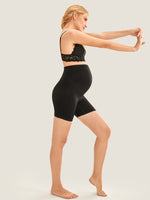 High Waist Shapewear Maternity Shorts|Seamless Black