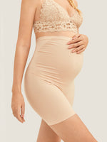 High Waist Shapewear Maternity Shorts|Seamless Beige