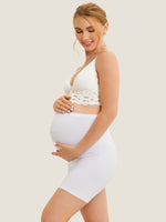 High Waist Shapewear Maternity Shorts|Seamless White