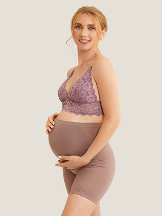 High Waist Shapewear Maternity Shorts|Seamless Mochaccino