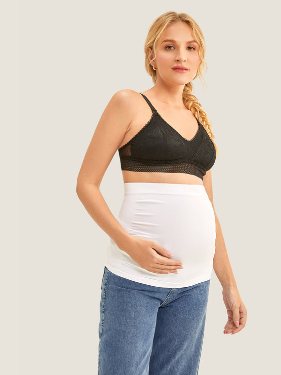 Pregnancy Belly Band|Seamless White