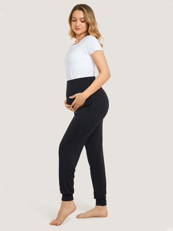 Casual Stretchy Maternity Joggers Black