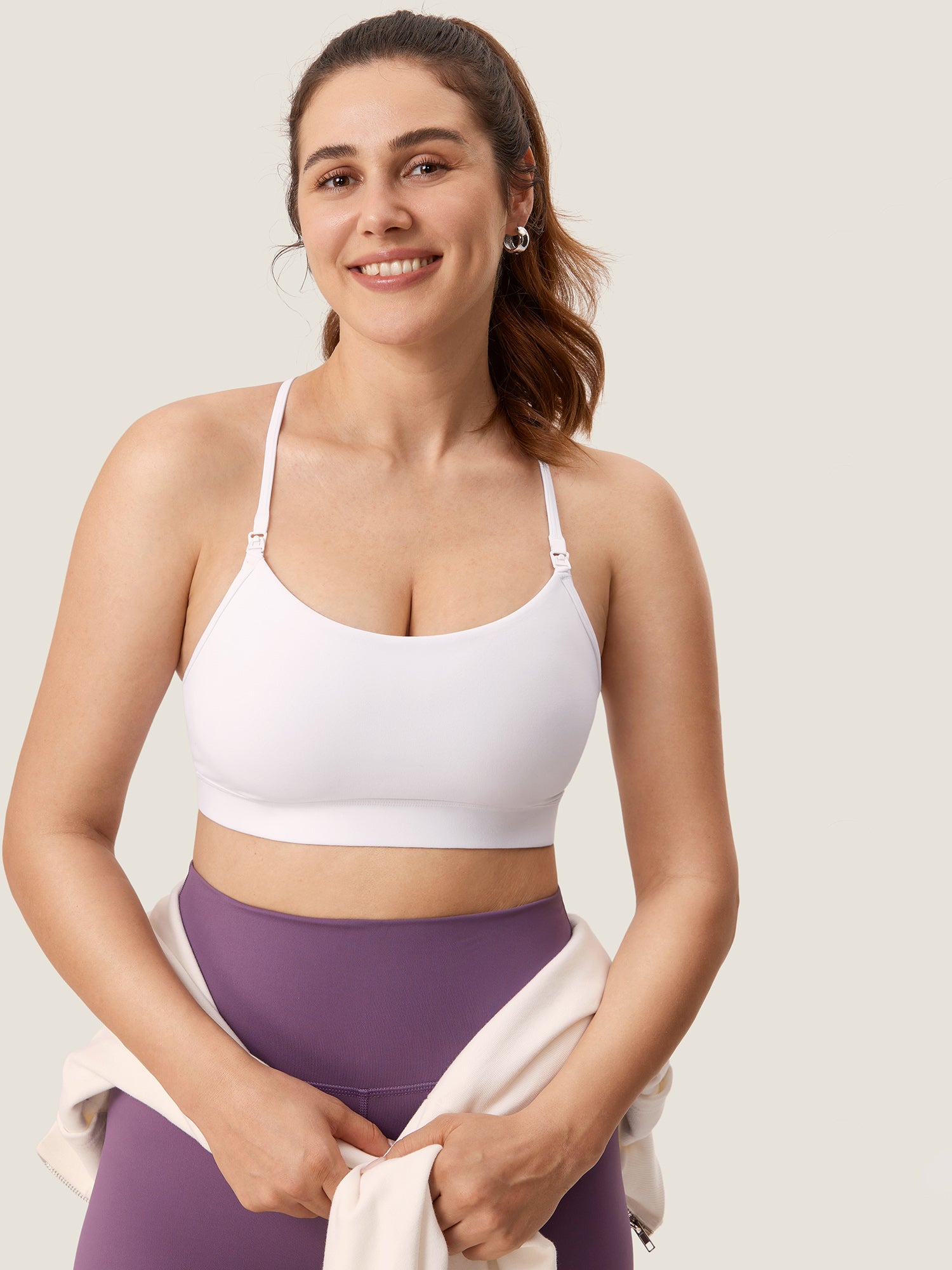 Natrelax™ Y Back Yoga Nursing Bra White