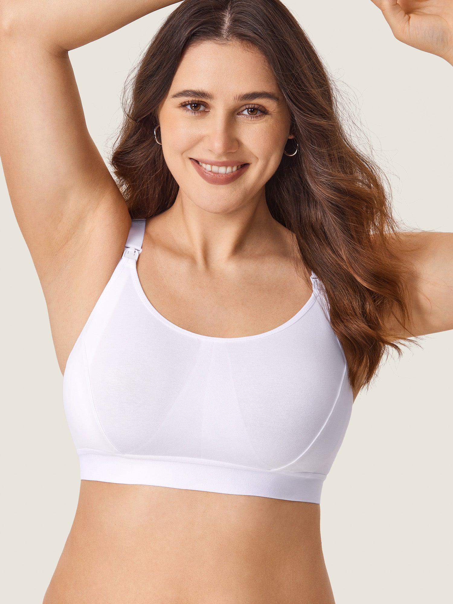 Cotton Plus Size Nursing Sport Bra White