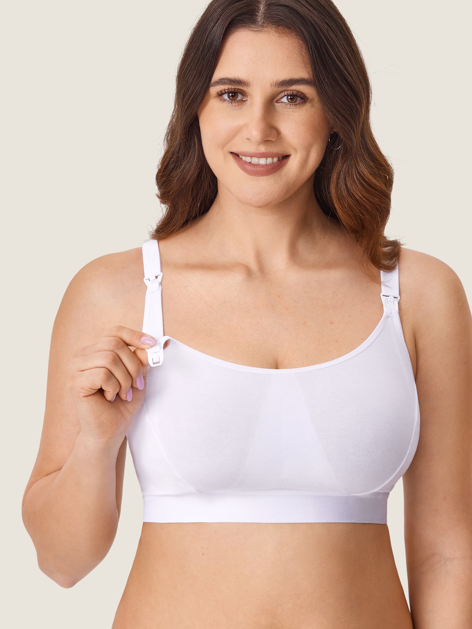 Cotton Plus Size Nursing Sport Bra White