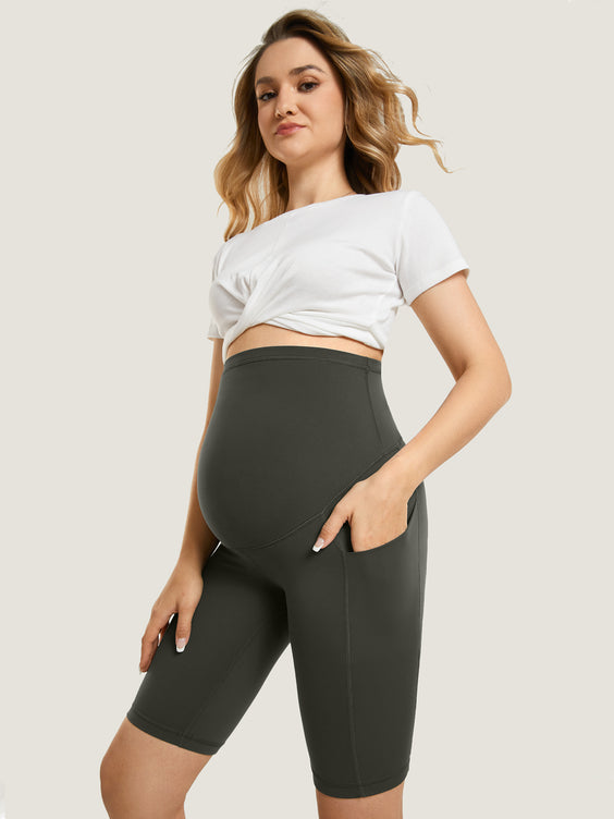 Stretch With You Maternity Bike Short Olive Grey
